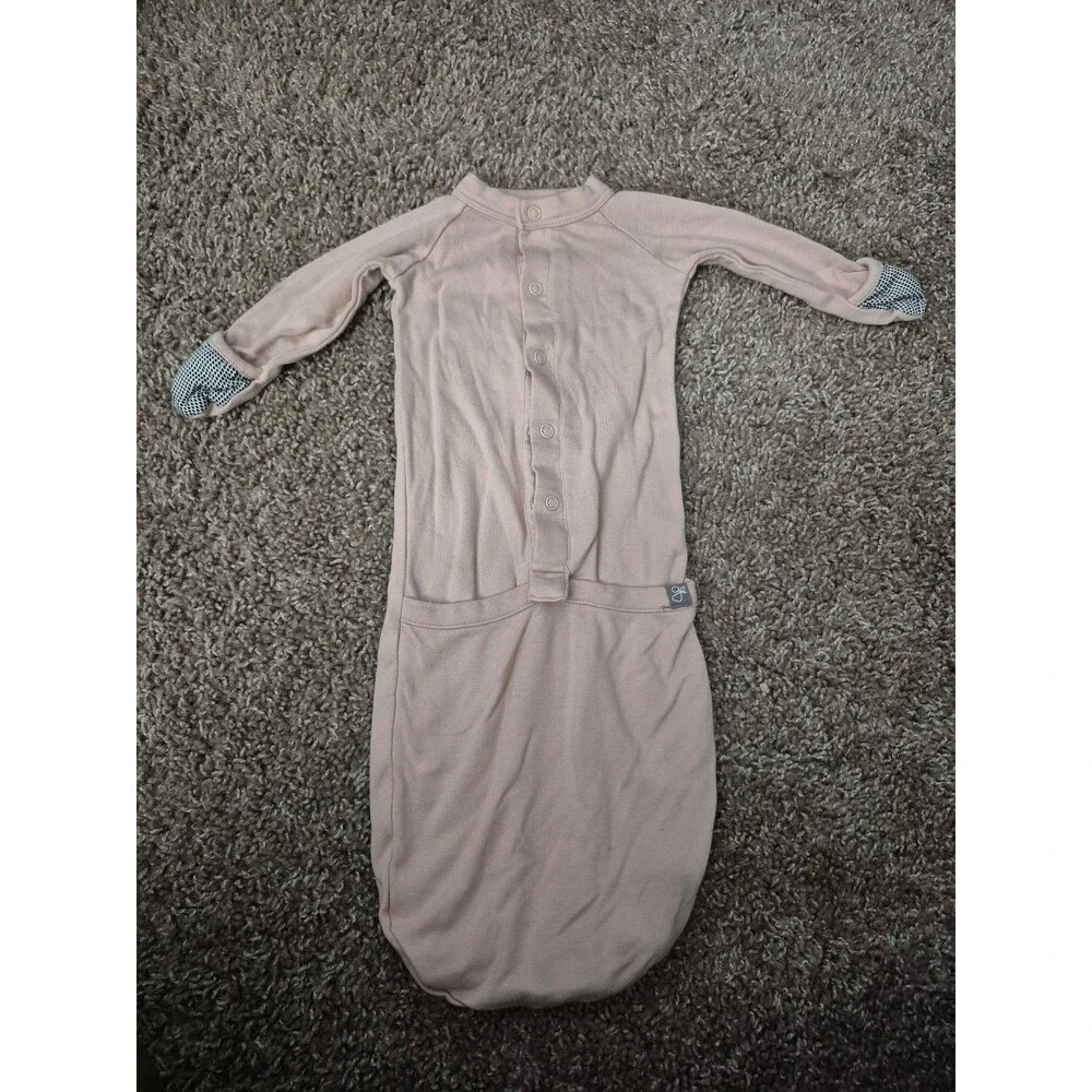 Goumi 0-3 months bamboo gown - light pink